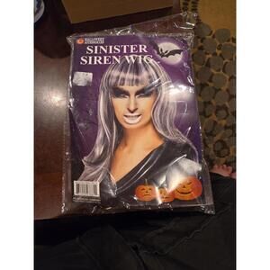 Sinistet Siren Wig Halloween Accessories, Black/gray Witch Dracula Vampire